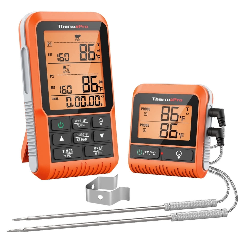ThermoPro TP826 500FT Wireless Dual Meat Thermometer New